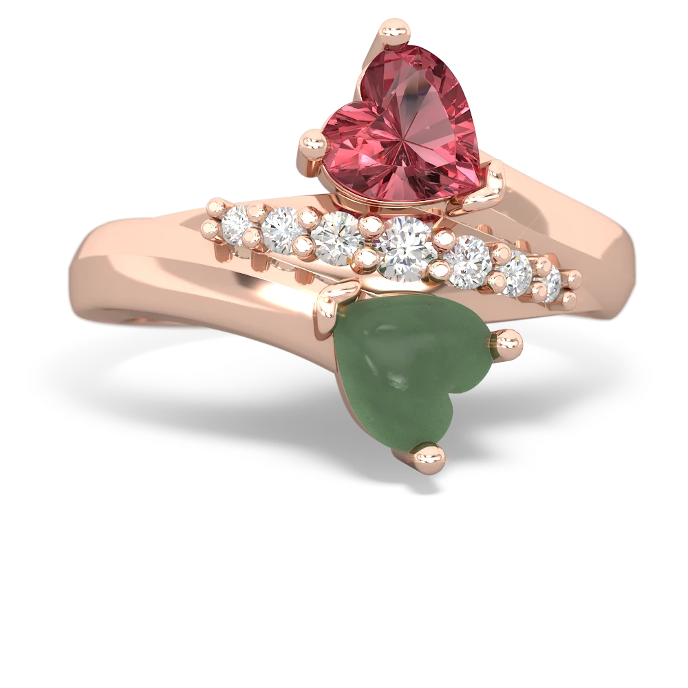 Pink Tourmaline Heart To Heart 14K Rose Gold ring R2064