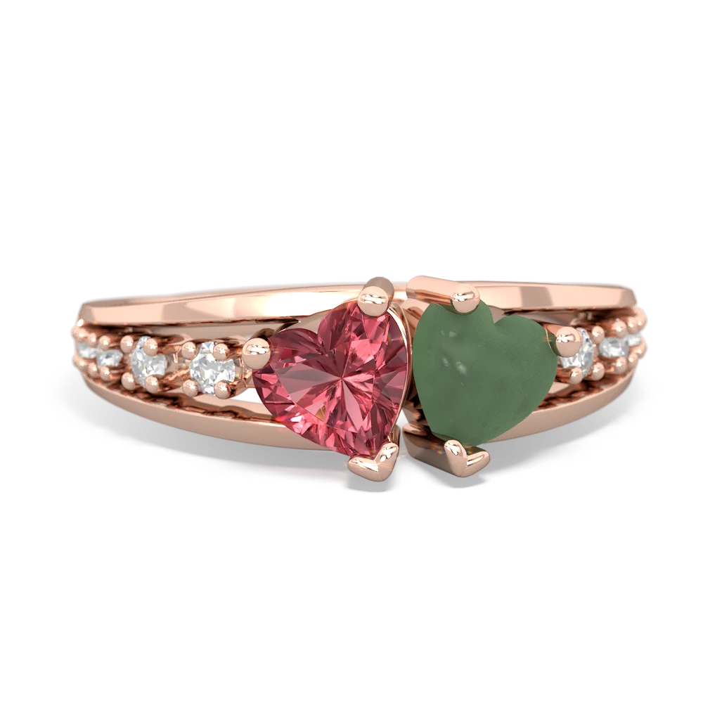 Pink Tourmaline Heart To Heart 14K Rose Gold ring R3342