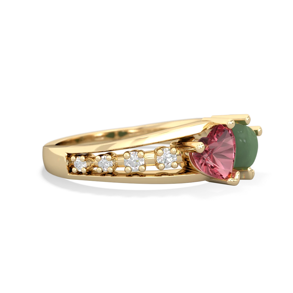 Pink Tourmaline Heart To Heart 14K Yellow Gold ring R3342