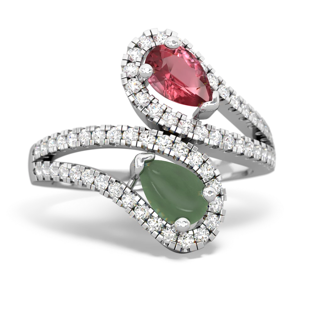 Pink Tourmaline Diamond Dazzler 14K White Gold ring R3000