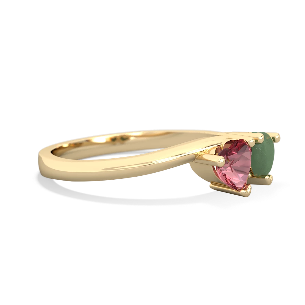 Pink Tourmaline Sweethearts 14K Yellow Gold ring R5260