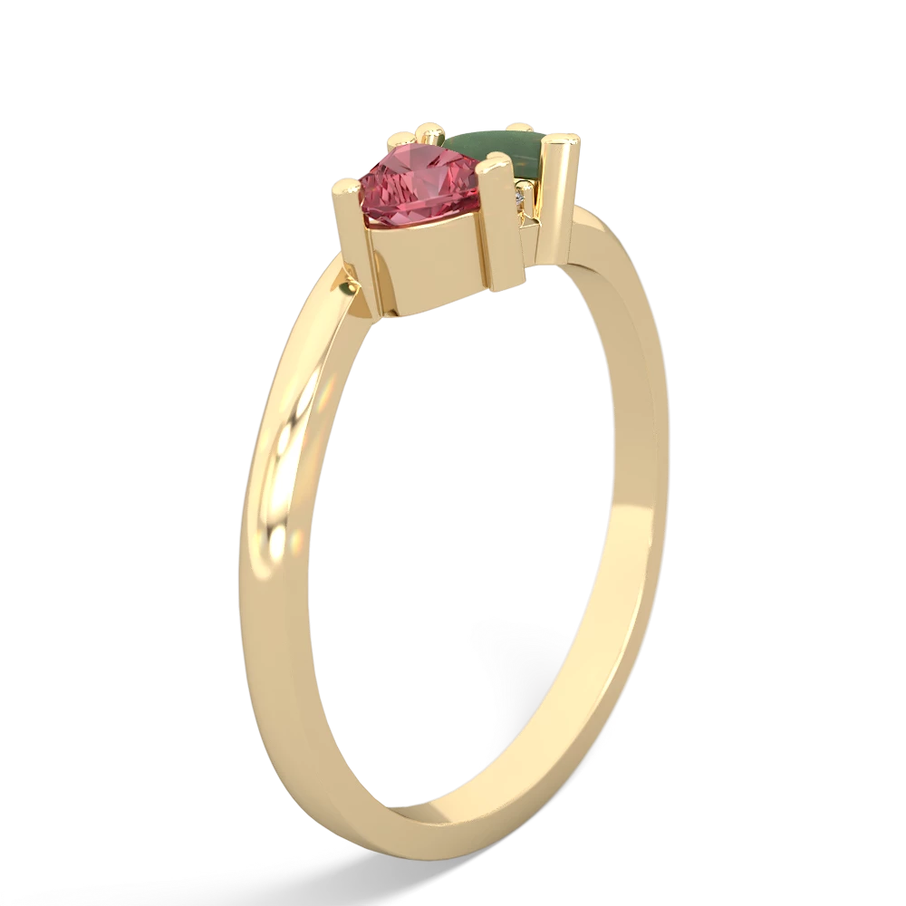 Pink Tourmaline Sweethearts 14K Yellow Gold ring R5260