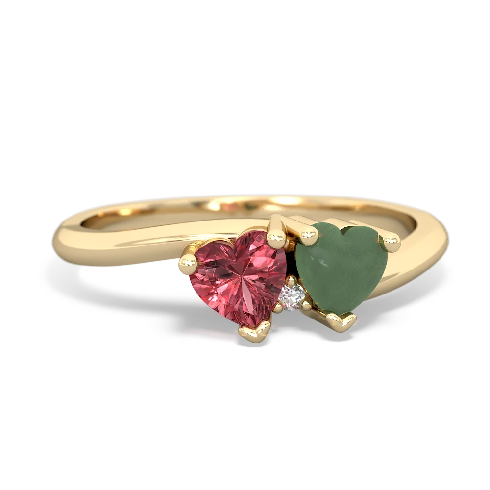 Pink Tourmaline Sweethearts 14K Yellow Gold ring R5260