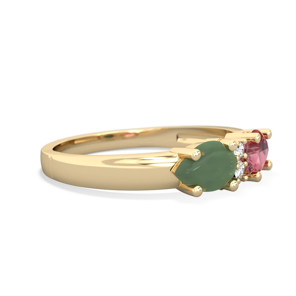 Pink Tourmaline Pear Bowtie 14K Yellow Gold ring R0865