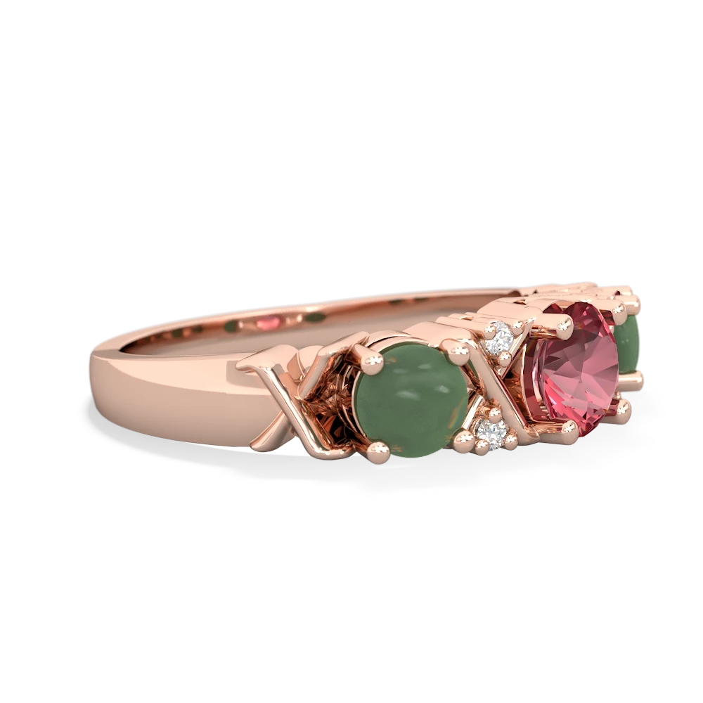 Pink Tourmaline Hugs And Kisses 14K Rose Gold ring R5016