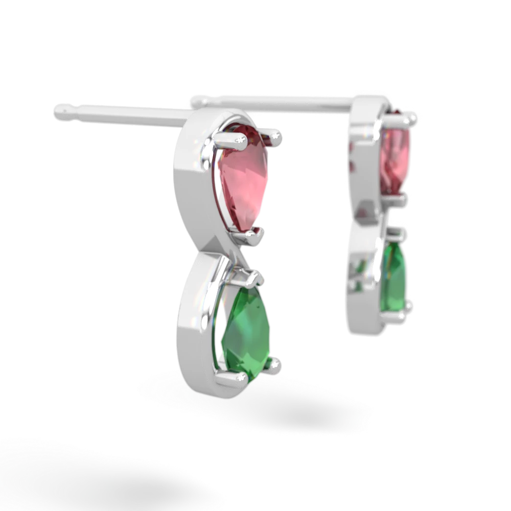 Pink Tourmaline Infinity 14K White Gold earrings E5050