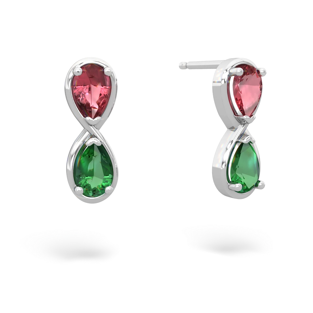 Pink Tourmaline Infinity 14K White Gold earrings E5050