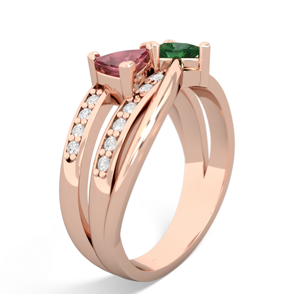 Pink Tourmaline Bowtie 14K Rose Gold ring R2360