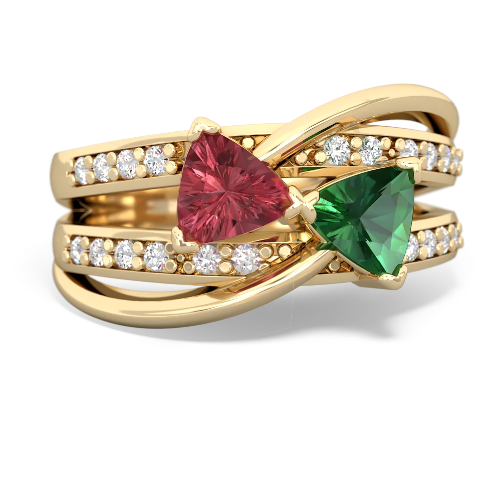 Pink Tourmaline Bowtie 14K Yellow Gold ring R2360