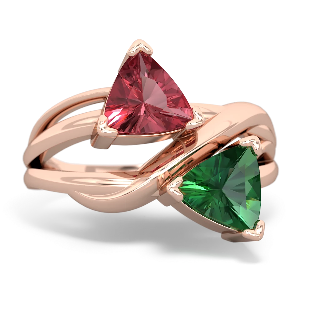 Pink Tourmaline Split Band Swirl 14K Rose Gold ring R2341