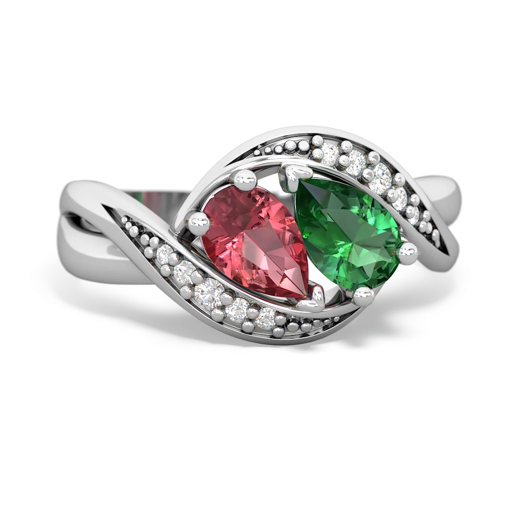 Pink Tourmaline Summer Winds 14K White Gold ring R5342