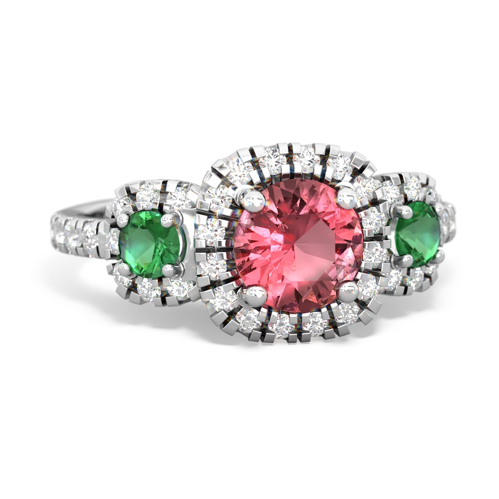 Pink Tourmaline Regal Halo 14K White Gold ring R5350