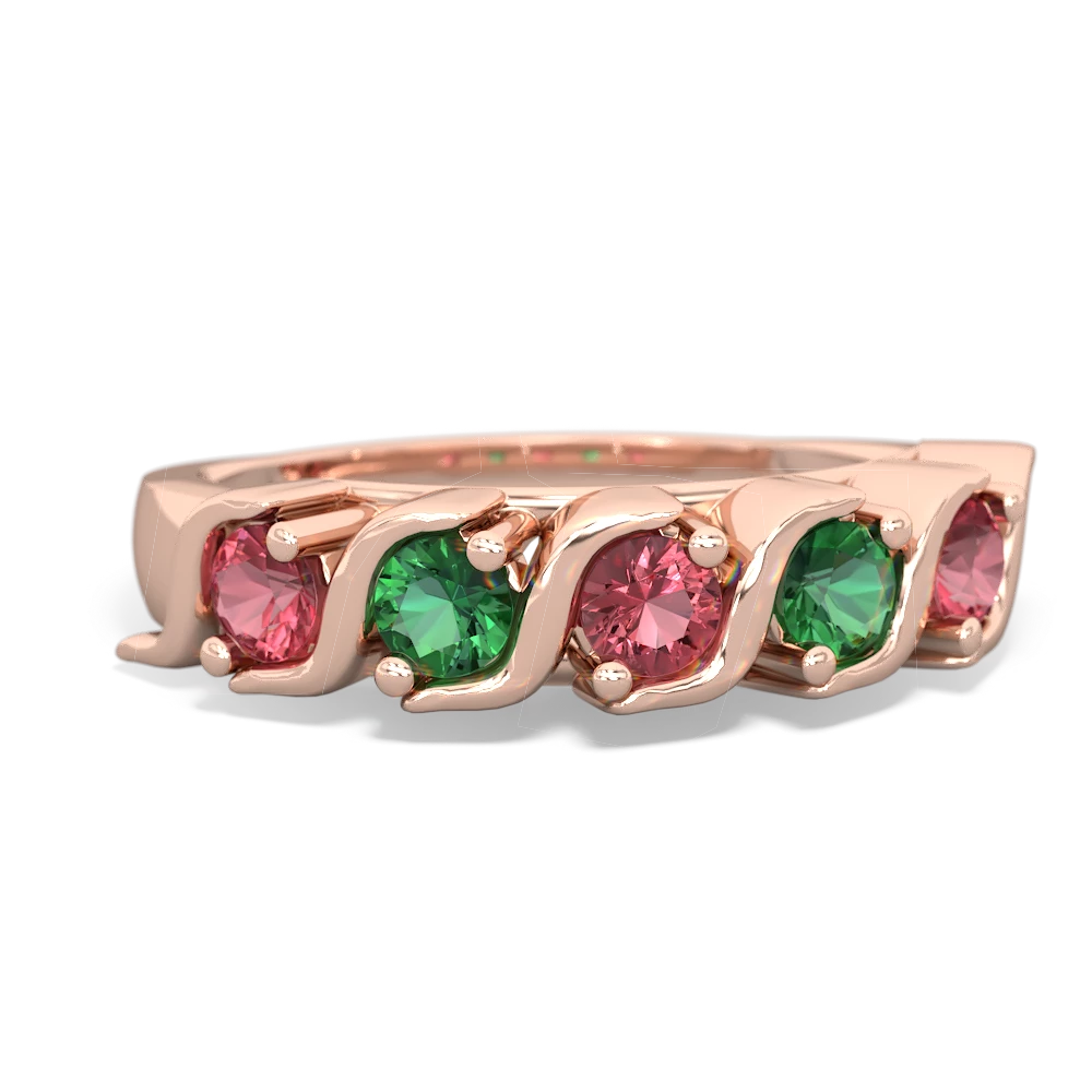 Pink Tourmaline Anniversary Band 14K Rose Gold ring R2089