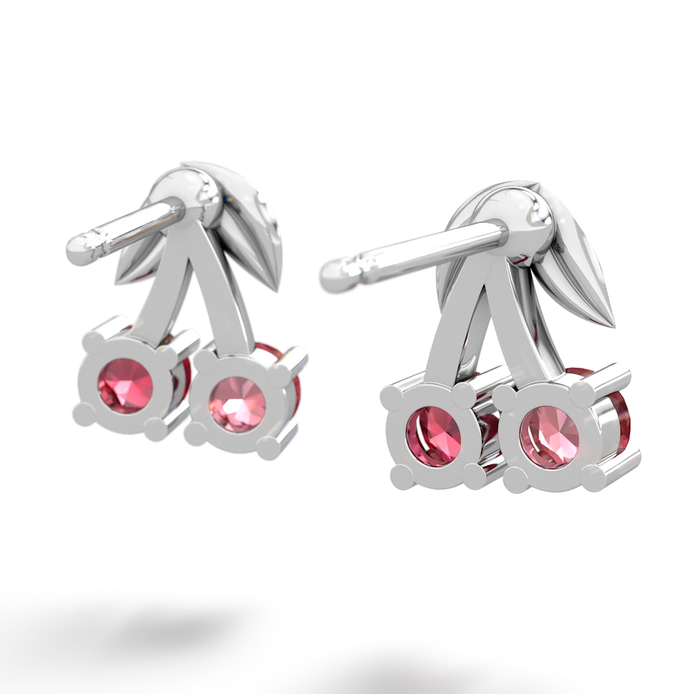 Pink Tourmaline Sweet Cherries 14K White Gold earrings E7001