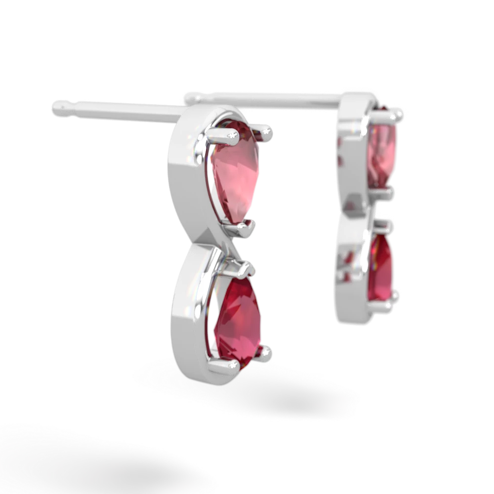 Pink Tourmaline Infinity 14K White Gold earrings E5050