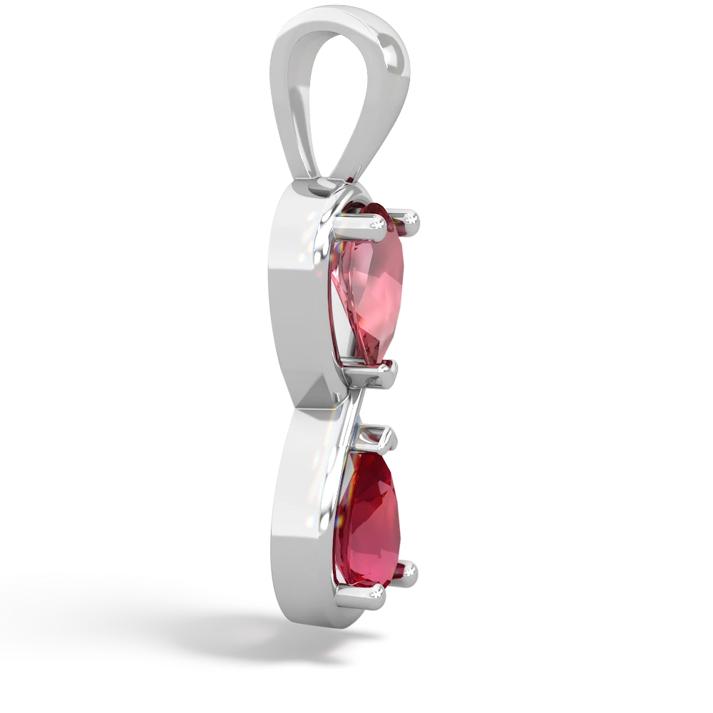 Pink Tourmaline Infinity 14K White Gold pendant P5050