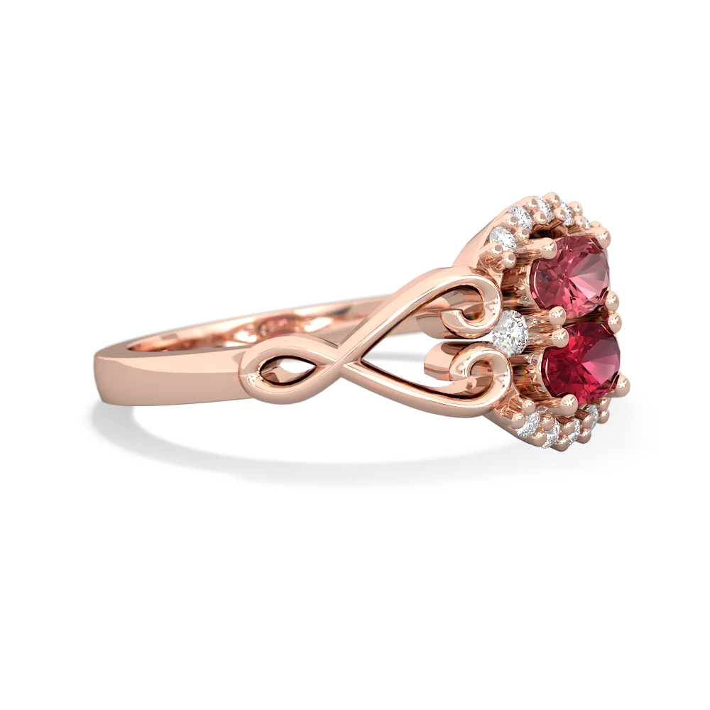 Pink Tourmaline Love Nest 14K Rose Gold ring R5860