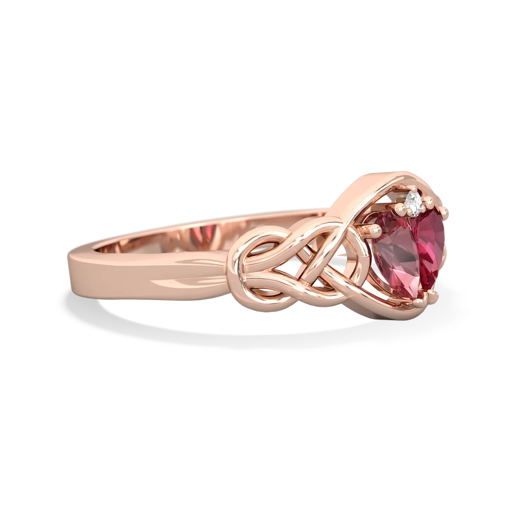 Pink Tourmaline Celtic Love Knot 14K Rose Gold ring R5420