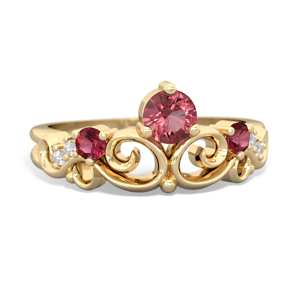 Pink Tourmaline Crown Keepsake 14K Yellow Gold ring R5740