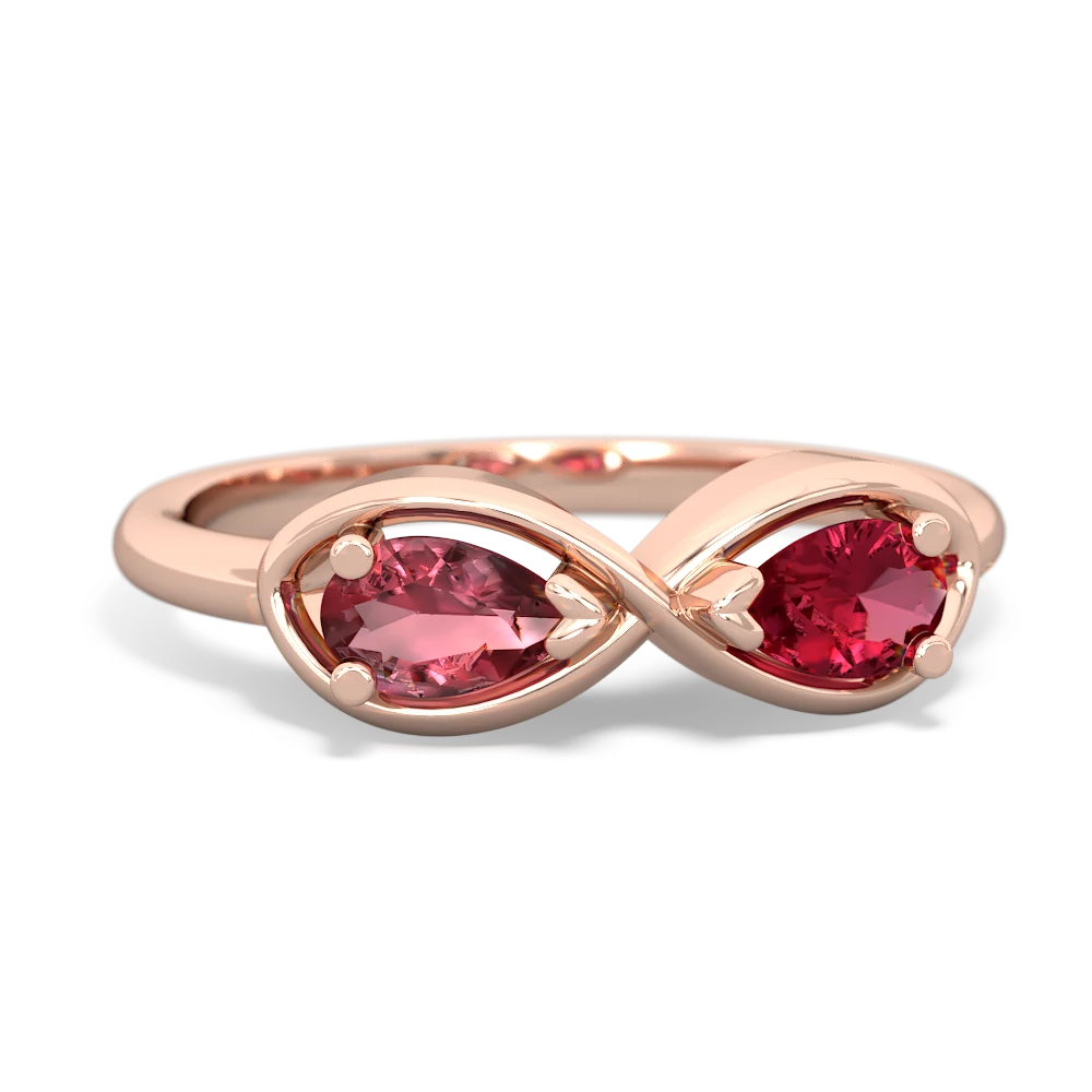 Pink Tourmaline Infinity 14K Rose Gold ring R5050