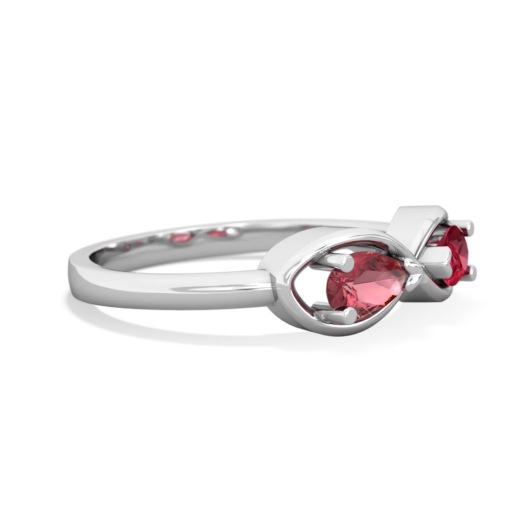 Pink Tourmaline Infinity 14K White Gold ring R5050