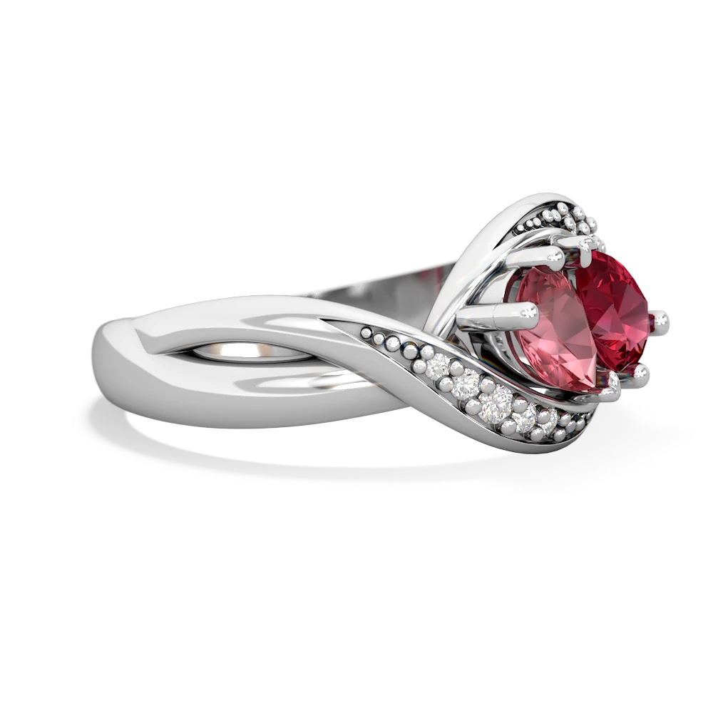 Pink Tourmaline Summer Winds 14K White Gold ring R5342