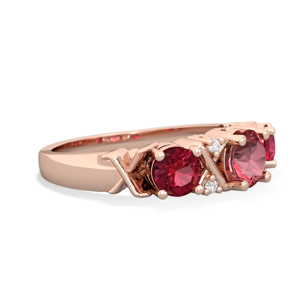 Pink Tourmaline Hugs And Kisses 14K Rose Gold ring R5016