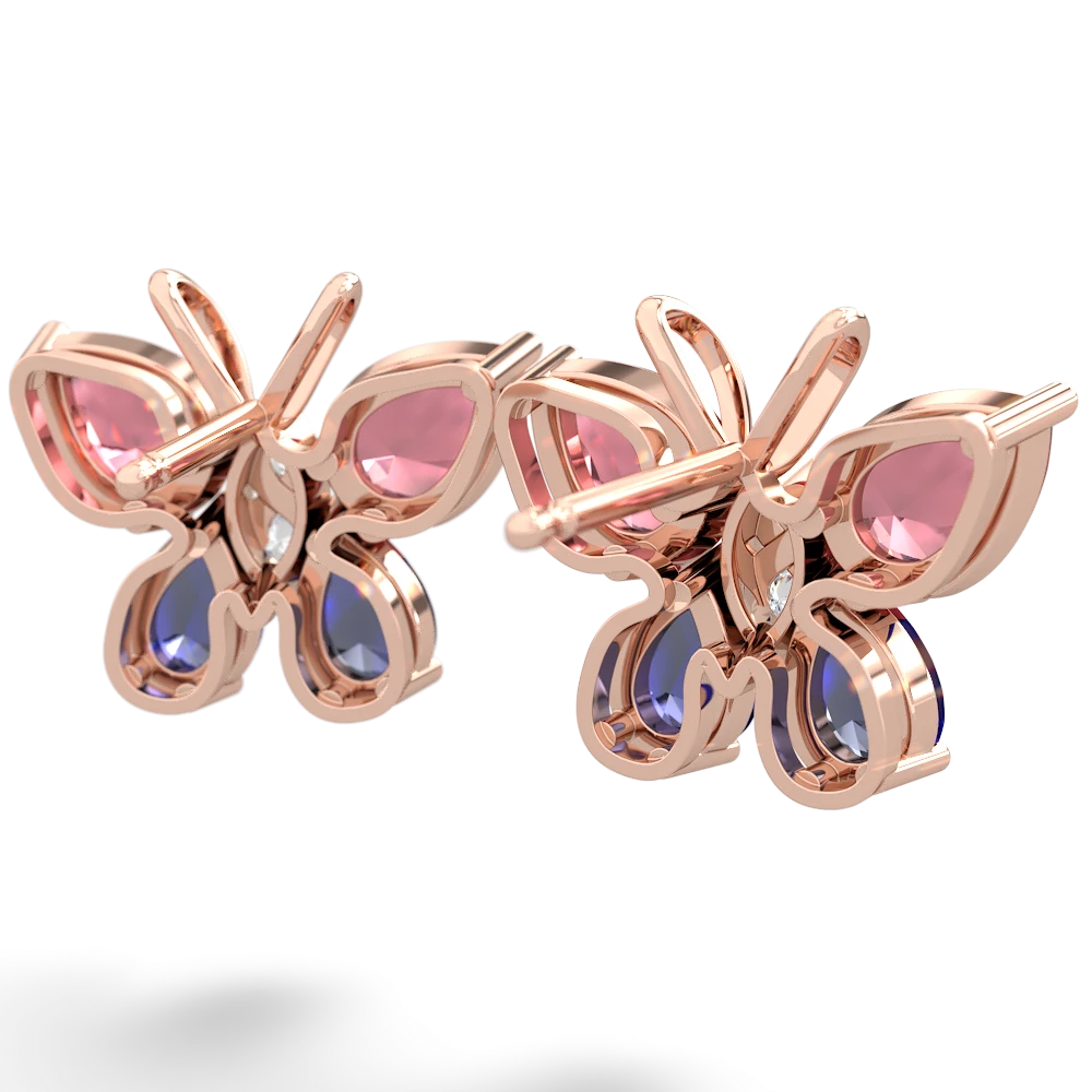 Pink Tourmaline Butterfly 14K Rose Gold earrings E2215