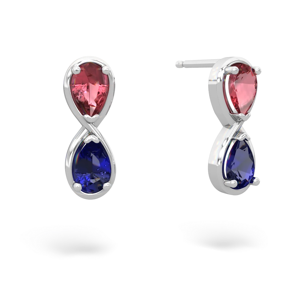 Pink Tourmaline Infinity 14K White Gold earrings E5050