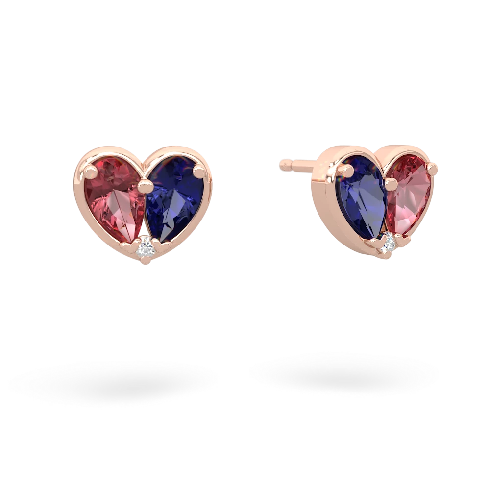 Pink Tourmaline 'Our Heart' 14K Rose Gold earrings E5072