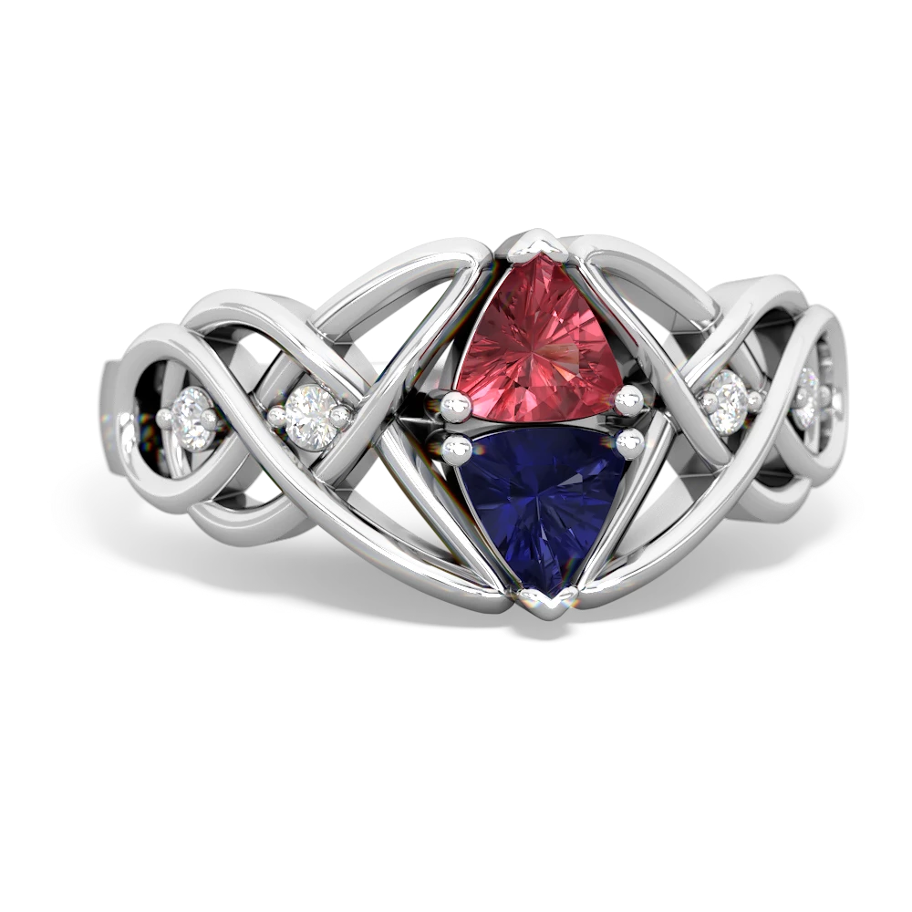 Pink Tourmaline Keepsake Celtic Knot 14K White Gold ring R5300