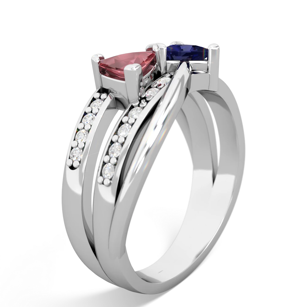 Pink Tourmaline Bowtie 14K White Gold ring R2360