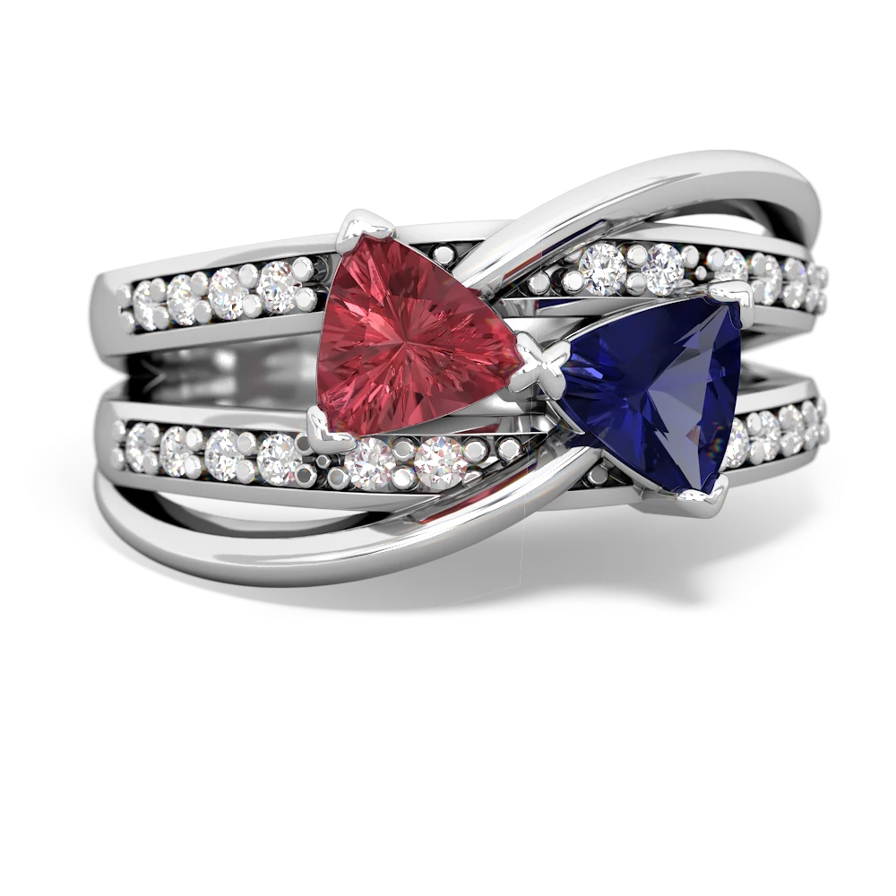 Pink Tourmaline Bowtie 14K White Gold ring R2360