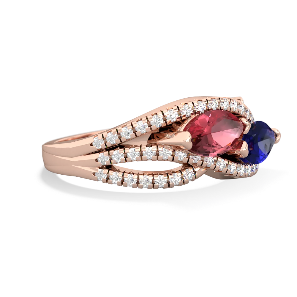 Pink Tourmaline Diamond Rivers 14K Rose Gold ring R3070