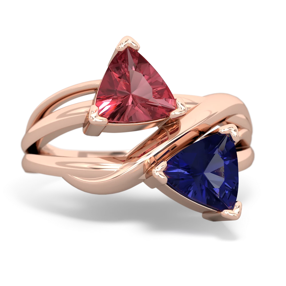 Pink Tourmaline Split Band Swirl 14K Rose Gold ring R2341