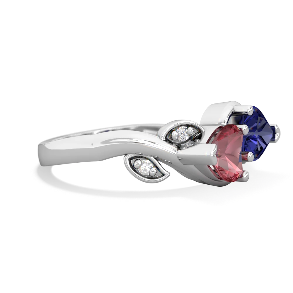 Pink Tourmaline Floral Elegance 14K White Gold ring R5790