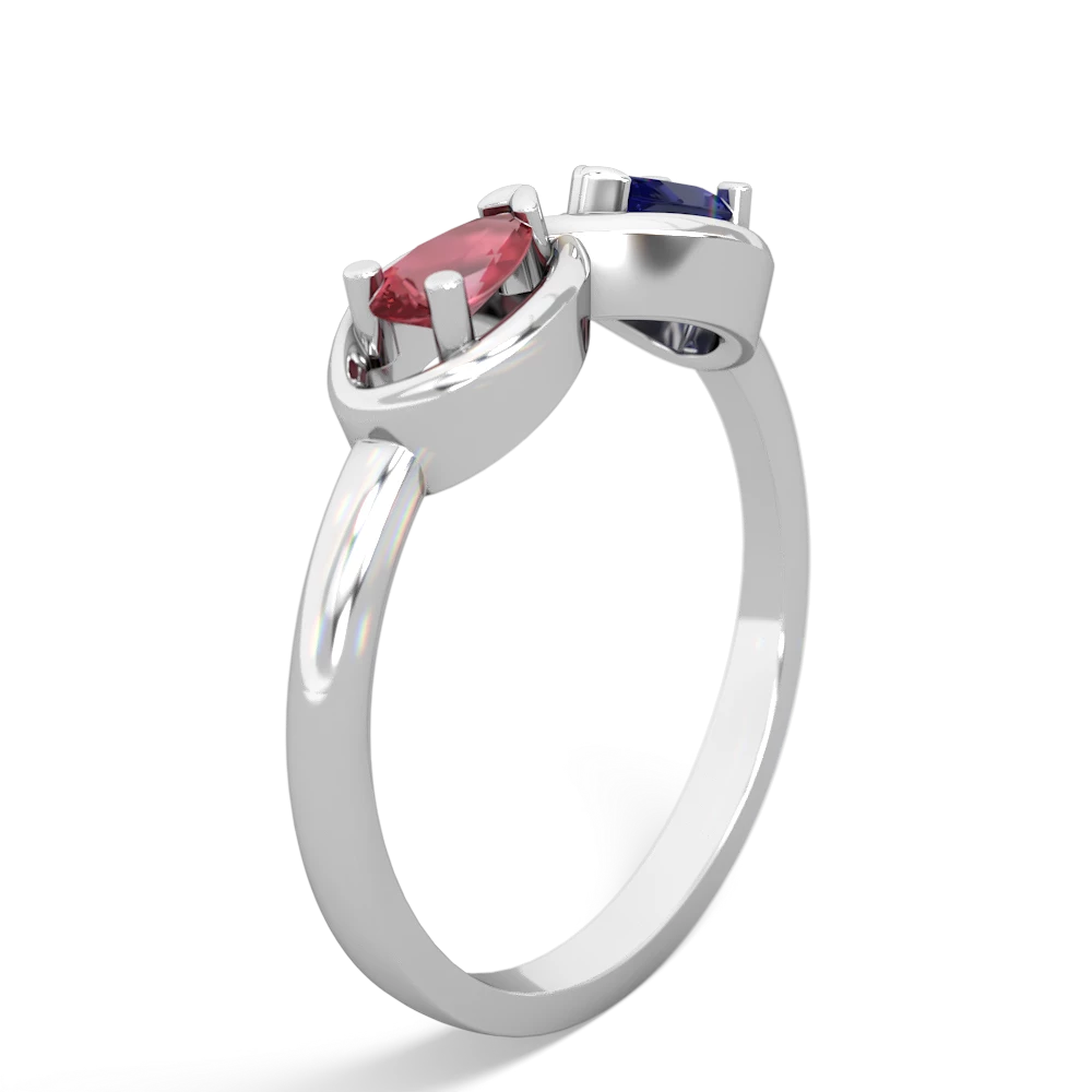 Pink Tourmaline Infinity 14K White Gold ring R5050