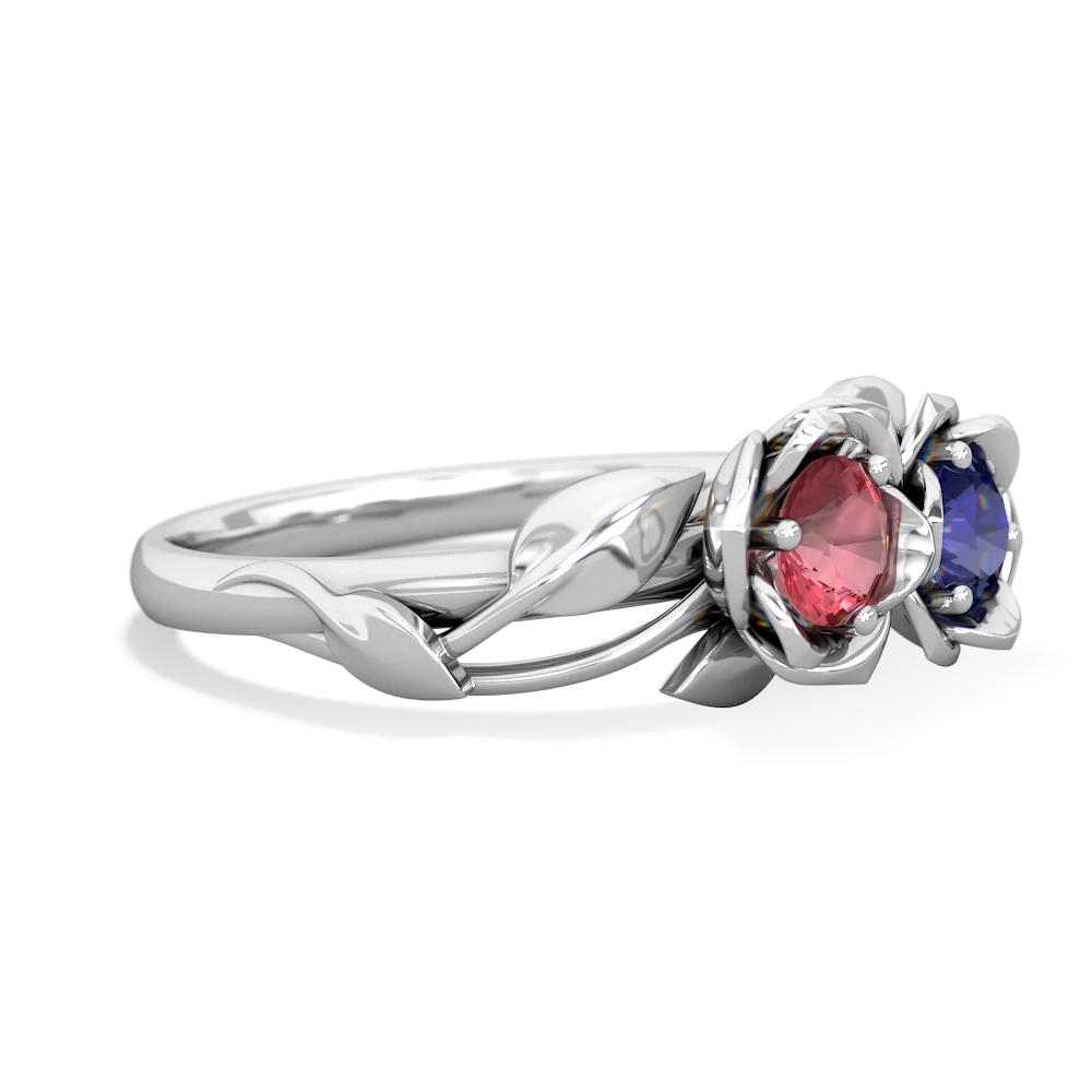 Pink Tourmaline Rose Garden 14K White Gold ring R5510