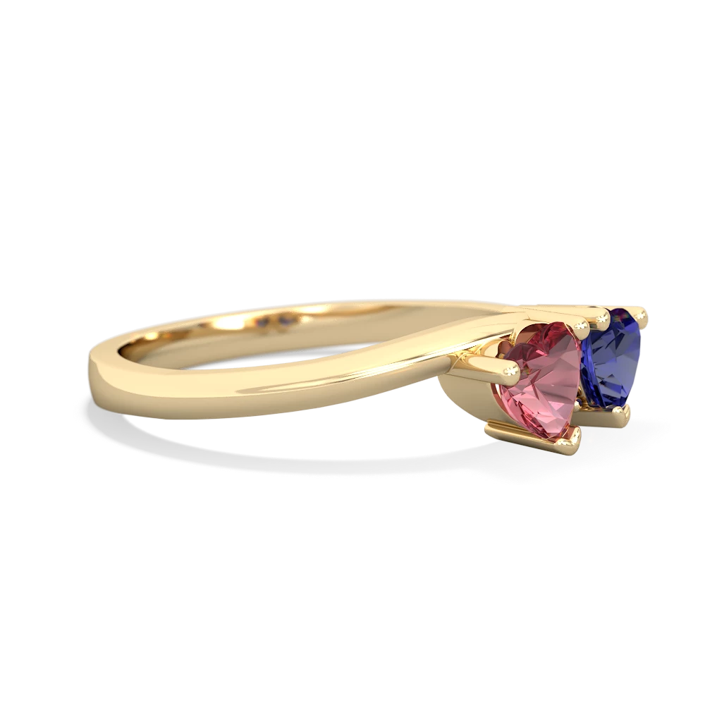 Pink Tourmaline Sweethearts 14K Yellow Gold ring R5260