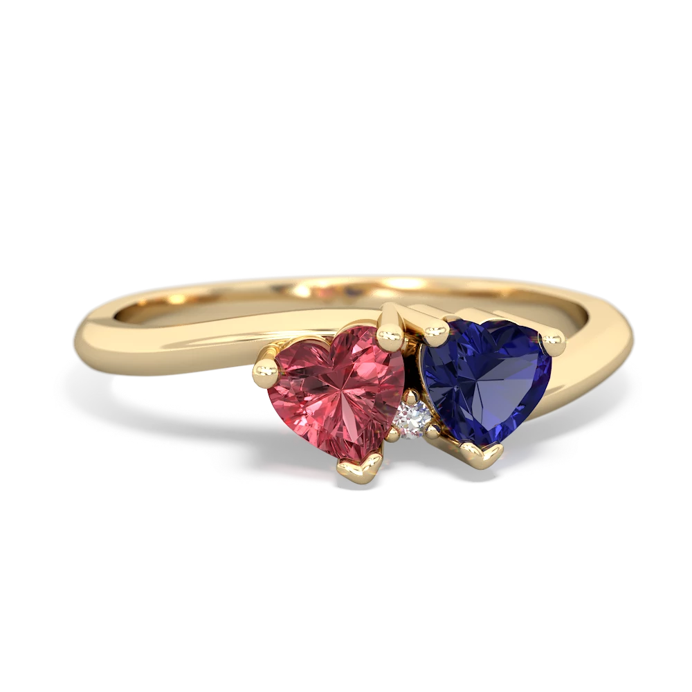 Pink Tourmaline Sweethearts 14K Yellow Gold ring R5260