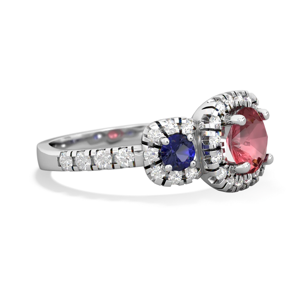 Pink Tourmaline Regal Halo 14K White Gold ring R5350