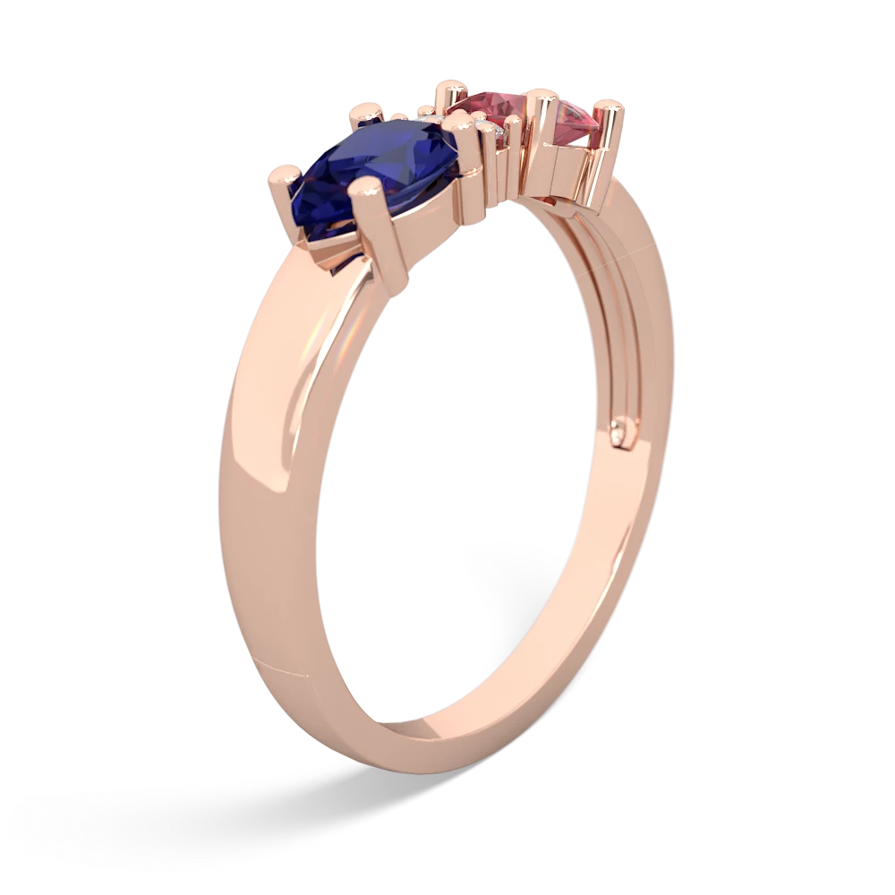 Pink Tourmaline Pear Bowtie 14K Rose Gold ring R0865