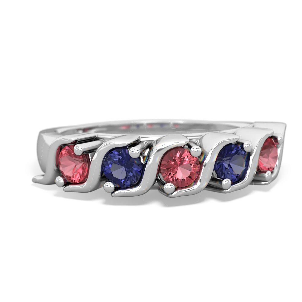 Pink Tourmaline Anniversary Band 14K White Gold ring R2089