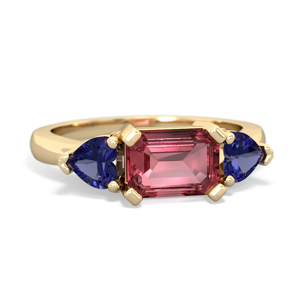 Pink Tourmaline Three Stone 14K Yellow Gold ring R5235