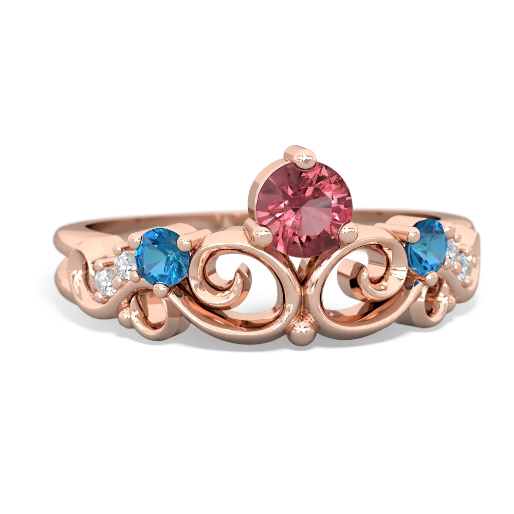 Pink Tourmaline Crown Keepsake 14K Rose Gold ring R5740