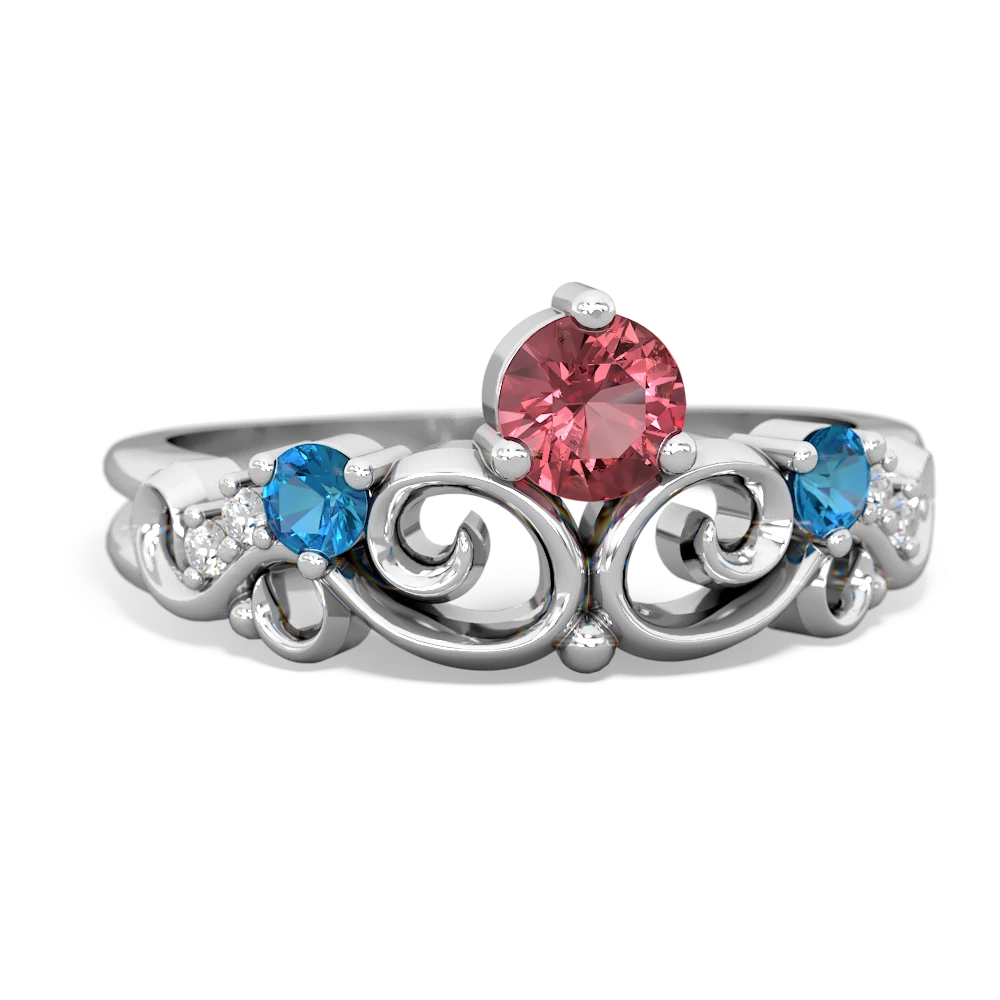 Pink Tourmaline Crown Keepsake 14K White Gold ring R5740