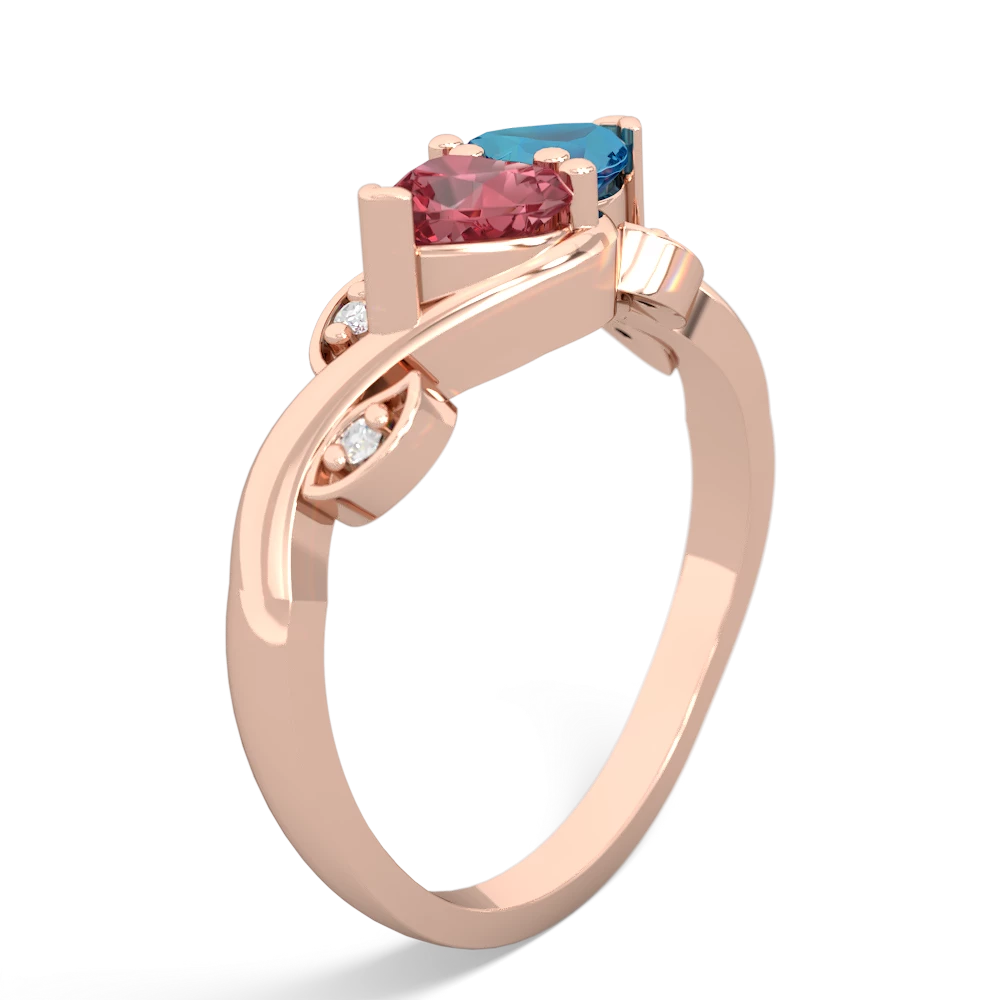 Pink Tourmaline Floral Elegance 14K Rose Gold ring R5790