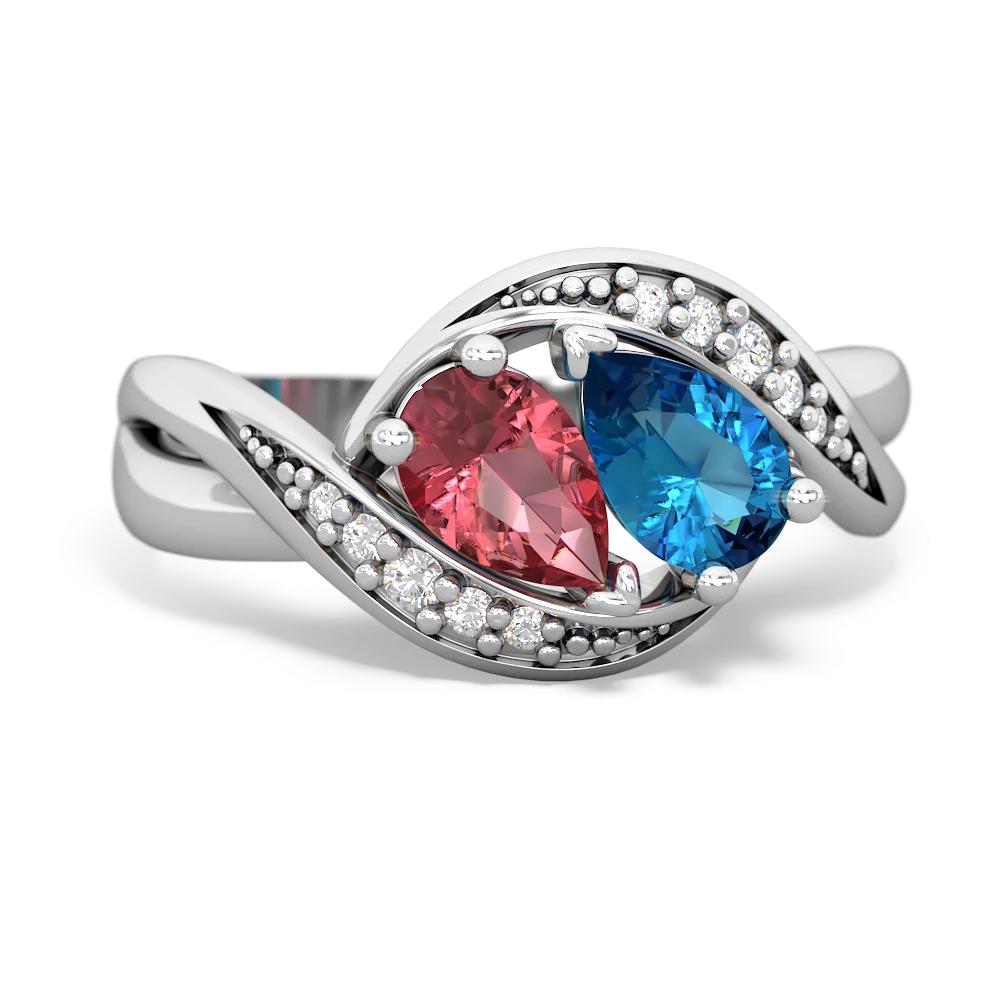 Pink Tourmaline Summer Winds 14K White Gold ring R5342