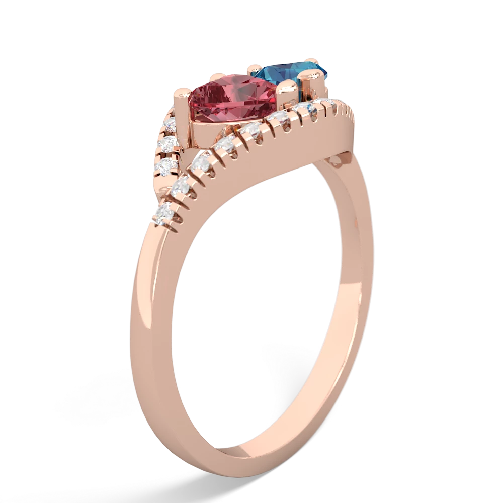 Pink Tourmaline Mother And Child 14K Rose Gold ring R3010