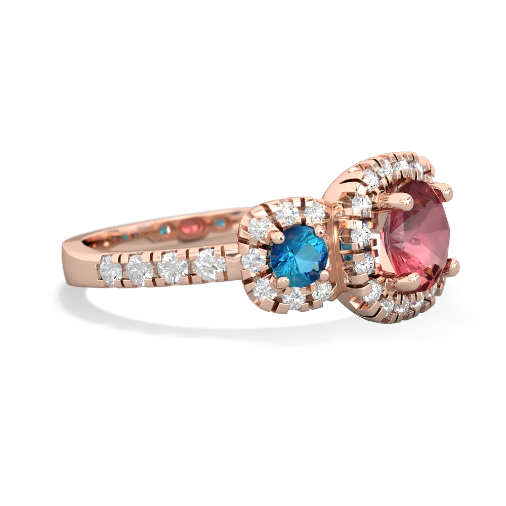 Pink Tourmaline Regal Halo 14K Rose Gold ring R5350